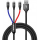 Câble Multi USB, Câble Multi Chargeur, Baseus 3 en 1 1.2M avec 2 câbles C USB