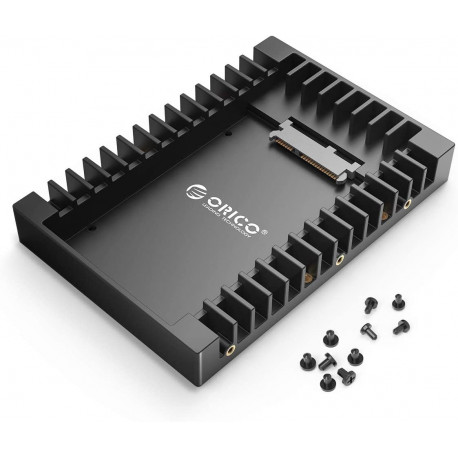 ORICO 2,5'' à 3,5'' Adaptateur de Montage pour Disque Dur SATA HHD/SSD supporto 2,5 Pouces 7/9,5/12,5 mm - Noir