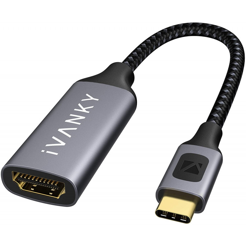 Adaptateur USB C vers HDMI 4K, HBAVLINK Adaptateur USB C vers HDMI x2 avec  câble HDMI de 2 m, USB C vers Double Sortie HDMI Simple 4K 60 Hz ou Double