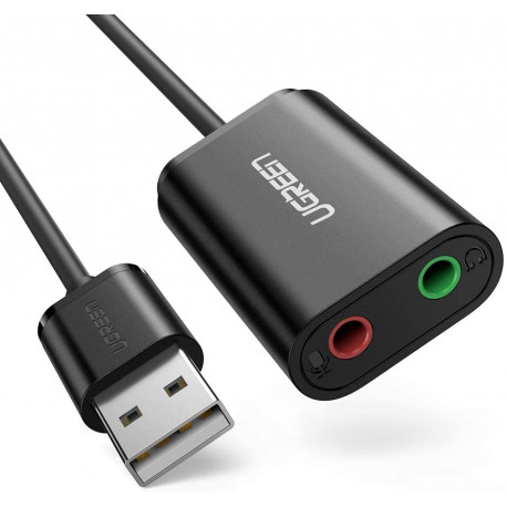 UGREEN Carte Son Externe Adaptateur USB Audio vers 3,5mm Compatible avec PS4, Raspberry Pi
