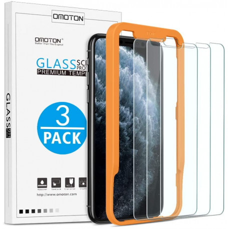 Verre Trempé pour iPhone 11 Pro Max/XS Max Film Protection Ecran avec Kit Installation Offert