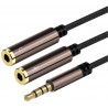 Audio Câble Adaptateur Jack 3.5mm Mâle vers 2 Femelle Splitter