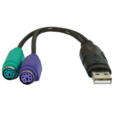 Adaptateur USB male vers PS/2 femelle violet - clavier