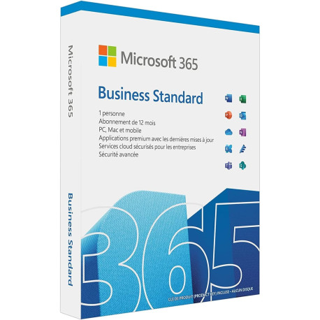 Microsoft 365 Business Standard​ | Office 365 apps | 1 personne | 1 an
