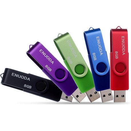 Lot de 5 clé USB 8 Go ENUODA Stockage Mémoire Flash