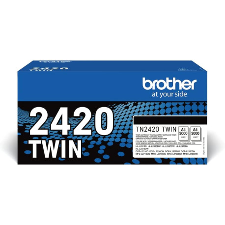 Brother | Lot de 2 TN2420 | Cartouche de Toner Original | Noir | Norme ISO jusqu'à 2 x 3000 Pages