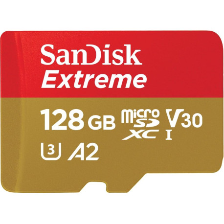 SanDisk 128 Go Extreme Carte Mémoire MicroSDXC + Adaptateur SD