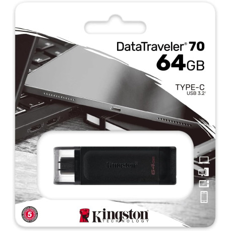 Kingston DataTraveler 70 - DT70/64GB Clés USB-C Noir