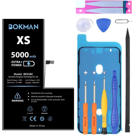 bokman Batterie pour iPhone XS 5000mAh