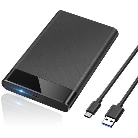 Boitier Disque Dur 2,5", 6Gbps USB C 3.1 Gen 2 Boitier Externe Disque pour SATA HDD et SSD de 2,5'' et 7mm/9.5mm