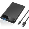 Boitier Disque Dur 2,5", 6Gbps USB C 3.1 Gen 2 Boitier Externe Disque pour SATA HDD et SSD de 2,5'' et 7mm/9.5mm