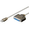 CABLE ADAPTATEUR DE 1.80M USB VERS 1 PORT PARALLELE